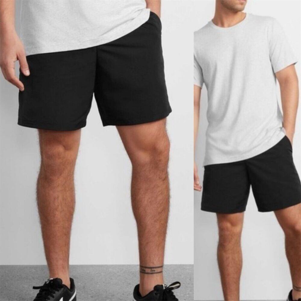 Stori Men's Amp Track  Black Elastic Waistband Drawstring Athletic Shorts